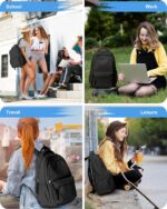 Backpack for School Black Women College High School Bag for Girls Teen Boys Book Bag Casual Travel Laptop Backpacks for Men