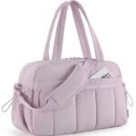 BAGSMART Duffle Bag for Travel, Lightweight Carry on Weekender Duffel with TSA Toiletry Bag, Water Resistant Overnight Travel, Ash Purple