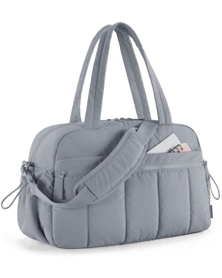 BAGSMART Duffle Bag for Travel, Lightweight Carry on Weekender Duffel with TSA Toiletry Bag, Water Resistant Overnight Travel, Grey