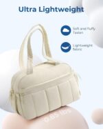 BAGSMART Gym Bag for Woman, 24L Carry on Travel Duffle Bag with Wet Pocket, Water Resistant Weekender Bags for Sports, Trips, Beige