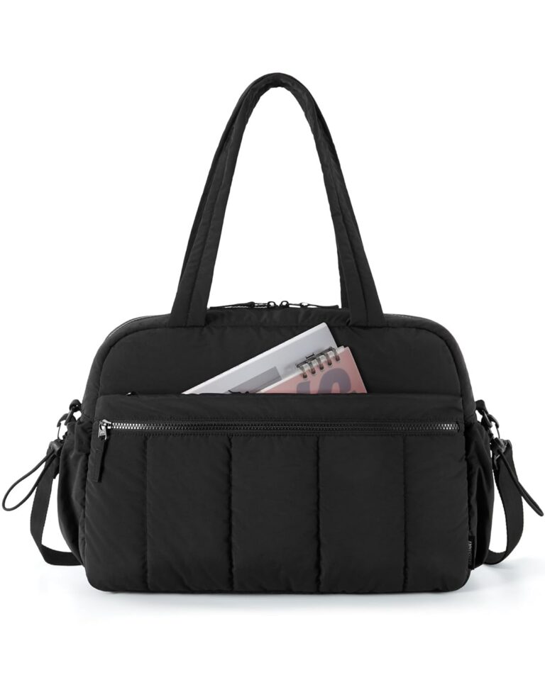 BAGSMART Gym Bag for Woman, Carry on Travel Duffle Bag with Wet Pocket, Water Resistant Weekender Bags for Sports, Trips, Black