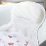 Bath Pillow Bathtub Pillow, Luxury Bath Pillows for Tub Neck and Back Support, Bath Tub Pillow Headrest with Soft 4D Mesh Fabric and Non-Slip Suction Cups, Relaxing Bath...