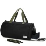 BE Smart Gym Sports Duffle Bag, Waterproof Gym Bags with Shoe Compartment, Lightweight Large Option for Overnight Workout Weekender Trip (Black-Olive Green, Without Dry & Wet...
