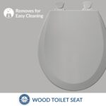 Bemis 500EC162 Molded Wood Round Toilet Seat with Easy Clean and Change Hinge, Silver