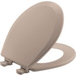 Bemis 500EC162 Molded Wood Round Toilet Seat with Easy Clean and Change Hinge, Silver