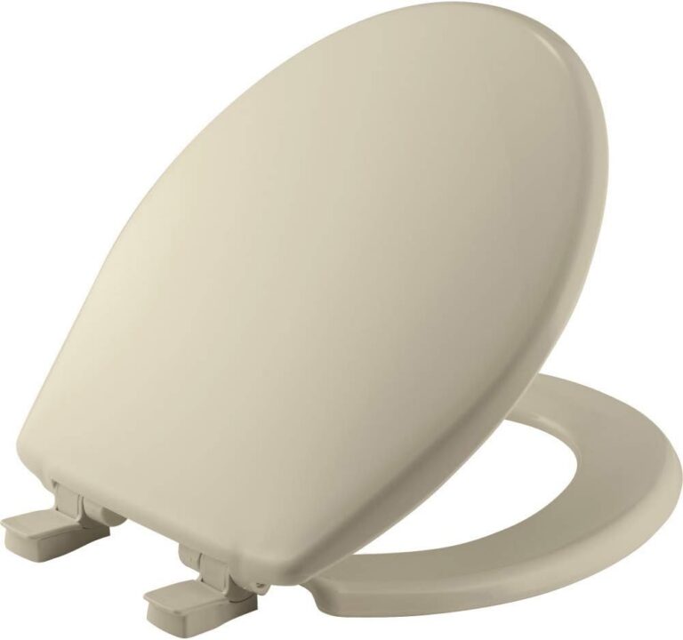 BEMIS 730SLEC 006 Toilet Seat Will Slow Close and Removes Easy for Cleaning, Round, Plastic, Bone