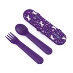 Bentgo Kids Utensil Set - Reusable Plastic Fork, Spoon & Storage Case - BPA-Free Materials, Easy-Grip Handles, Dishwasher Safe - Ideal for School Lunch, Travel, & Outdoors...