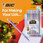 BIC Extra Smooth Pastel Mechanical Pencil, 0.7 mm Medium Point, Smooth and Dark Writing, 24-Count Pack