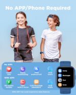 BIGGERFIVE Smart Watch for Kids, 1.8" Fitness Tracker Watch Pedometer, Heart Rate, IP68 Waterproof, Sleep Monitor, Calorie Step Counter, 5 Puzzle Games with/Without APP for...