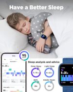 BIGGERFIVE Smart Watch for Kids, 1.8" Fitness Tracker Watch Pedometer, Heart Rate, IP68 Waterproof, Sleep Monitor, Calorie Step Counter, 5 Puzzle Games with/Without APP for...
