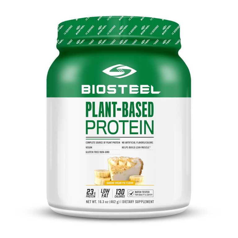 BioSteel Plant-Based Protein Powder, Banana Cream Pie, 14 Servings, Vegan Protein Shake Mix with 23g Complete Protein, Dairy Free, Sugar Free