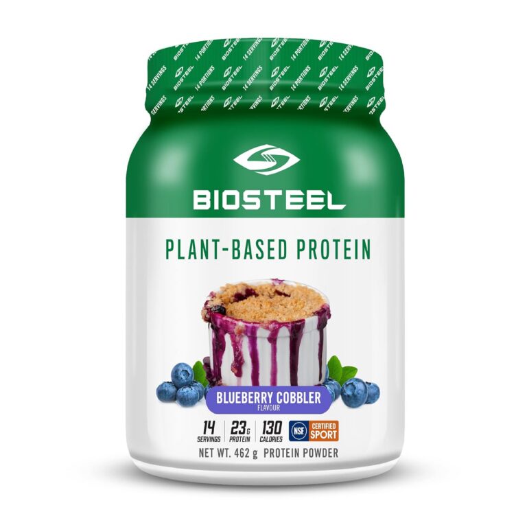 BioSteel Plant-Based Protein Powder, Blueberry Cobbler, 14 Servings, Vegan, Dairy Free, Sugar Free