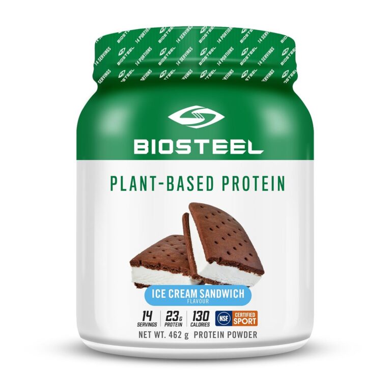 BioSteel Plant-Based Protein Powder, Ice Cream Sandwich, 14 Servings, Vegan Protein Shake Mix with 23g Complete Protein, Dairy Free, Sugar Free