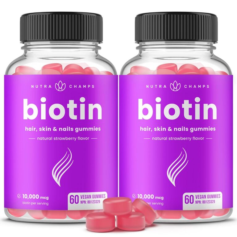 Biotin Gummies 10,000mcg Per Serving | Healthy Hair, Skin & Nails Vitamin Gummies for Women & Men | Chewable Biotin Supplement | Vegan & Non-GMO | 120 Gummies | 5000mcg Per Gummy