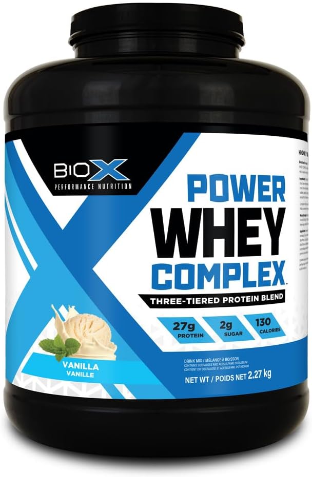 BioX Power Whey Complex | 27g Whey Protein with Concentrate, Isolate & Hydrolyzed Blend | Triple Protein Blend with Instant Mixability | Low Lactose, Low Sugar, Low Fat | 65...