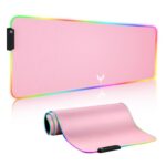 Blade Hawks Extra Large RGB Gaming Mouse Pad, Extended Soft LED Mouse Pad, Anti-Slip Rubber Base, Computer Keyboard Mousepad Mat (31.5 x 12 Inch) Pink