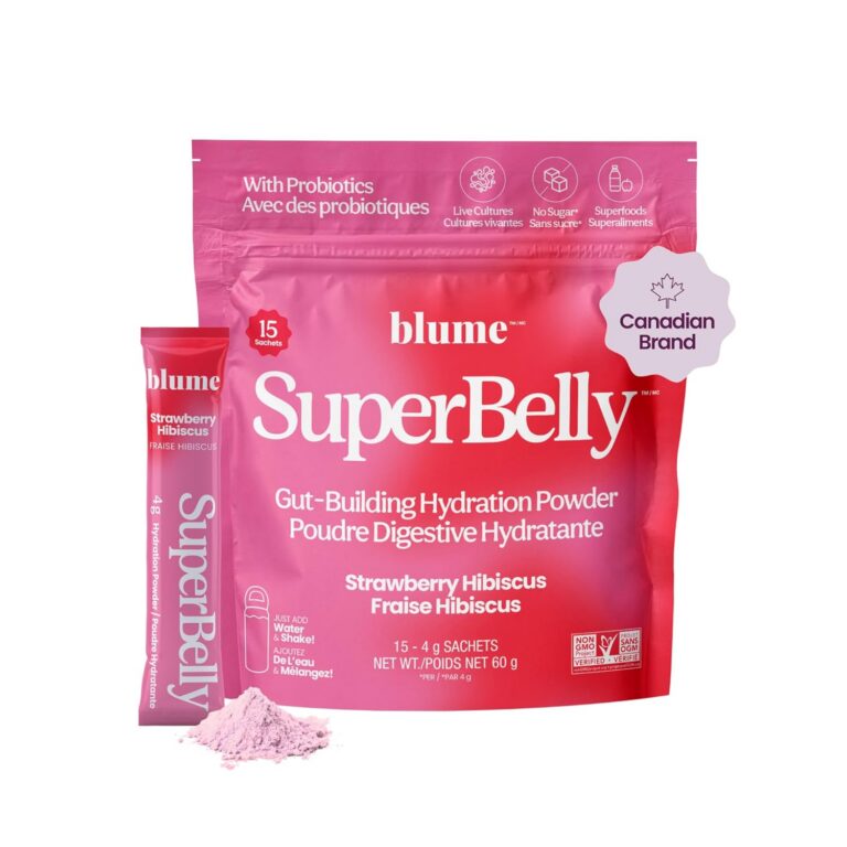 Blume SuperBelly Packets, Sugar-Free, with Apple Cider Vinegar - Strawberry Hibiscus, 15 Sticks - Canadian Brand