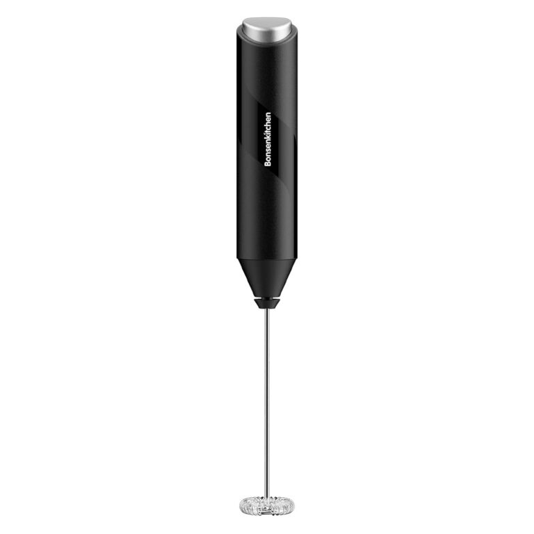 Bonsenkitchen Powerful Milk Frother for Coffee, Fast Handheld Drink Mixer with Stainless Steel Whisk, Battery Operated Hand Frother Stirrer Wand