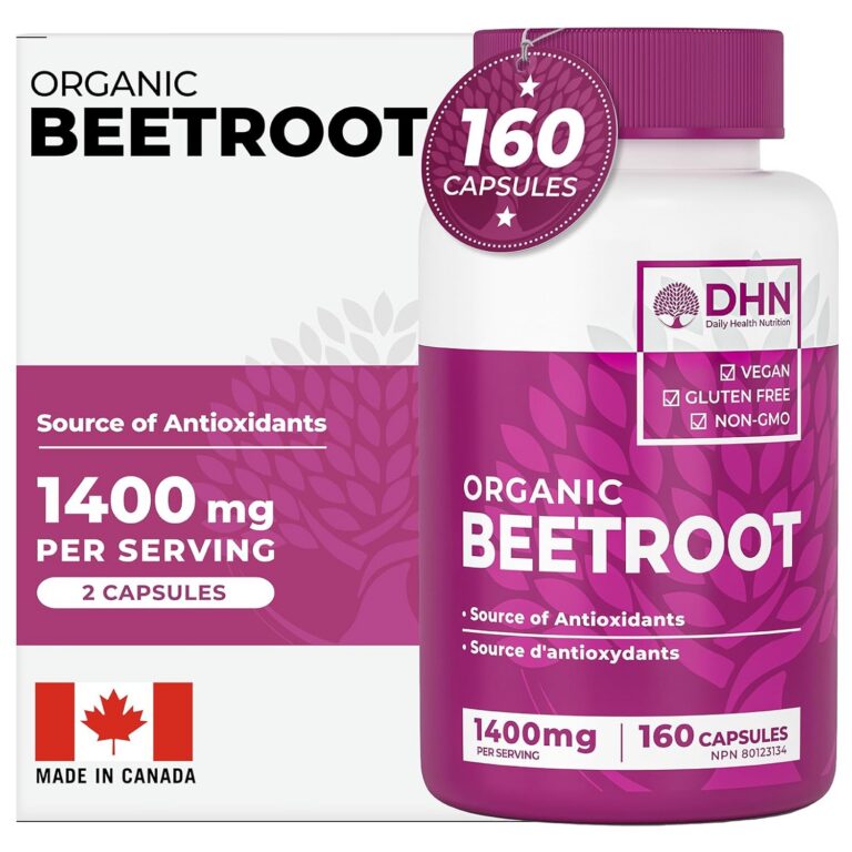*BONUS SIZE* 160 Capsules of High Potency Organic Beetroot | 1,400mg per serving (700mg per capsule x2) | Energy Support | Antioxidant Support | A Natural Super Food | Canadian...