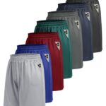 BOOJO 5 Pack Athletic Gym Mens Shorts - Workout Black Quick Dry Basketball Shorts with Pockets for Running Casual Activewear