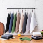 BOOMIBOO Cotton Kitchen Dish Towels, 12" x 12", 6 Pack, 100% Cotton Waffle Weave, Soft Absorbent, Black, Quick Drying Dish Towels