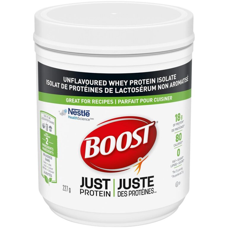Boost JUST Protein Unflavoured Instant Whey Protein Isolate Powder, 227 Grams (Pack of 1) - Packaging May Vary