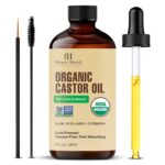 Botanic Hearth Castor Oil for Hair (2 fl oz) | USDA Organic | 100% Pure, Cold Pressed & Hexane Free | For Hair, Eyelashes, Eyebrows & Scalp Treatment | With Lash & Brow Brush