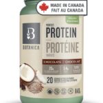Botanica Organic Vegan Perfect Protein Powder – Made in Canada, Gluten Free, Stevia & Sugar Free – 20 g per Serving, + 3.4 g BCAAs, Chocolate, 840 g, 20 Servings