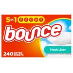 Bounce Fabric Softener Dryer Sheets, Fresh Linen, 200 Count