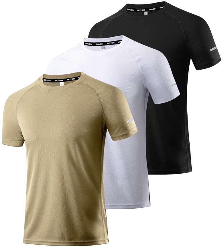 Boyzn 1, 3, 5 or 7 Pack Men's Workout Running Shirts, Dry Fit Moisture Wicking T-Shirt, Gym Athletic Short Sleeve Tee Shirts