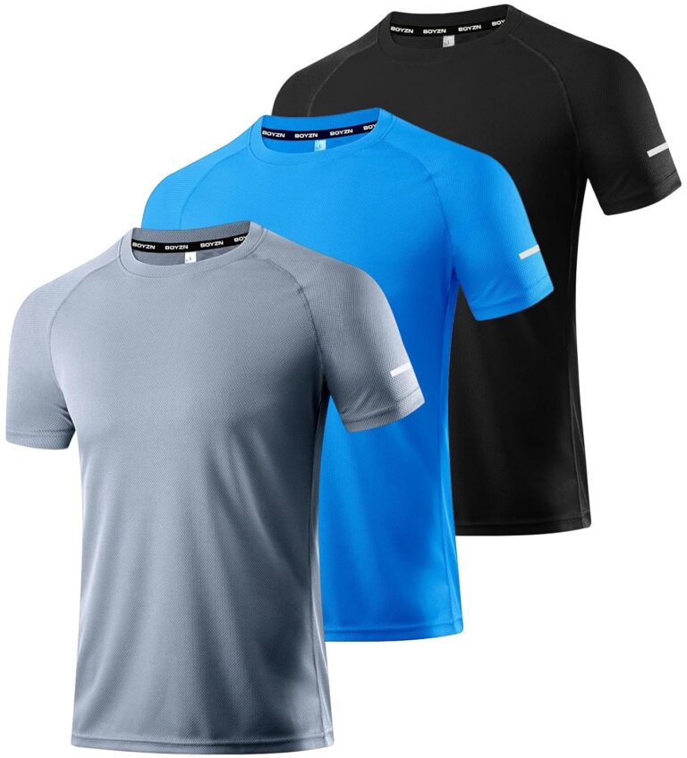 Boyzn 1, 3, 5 or 7 Pack Men's Workout Running Shirts, Dry Fit Moisture Wicking T-Shirt, Gym Athletic Short Sleeve Tee Shirts