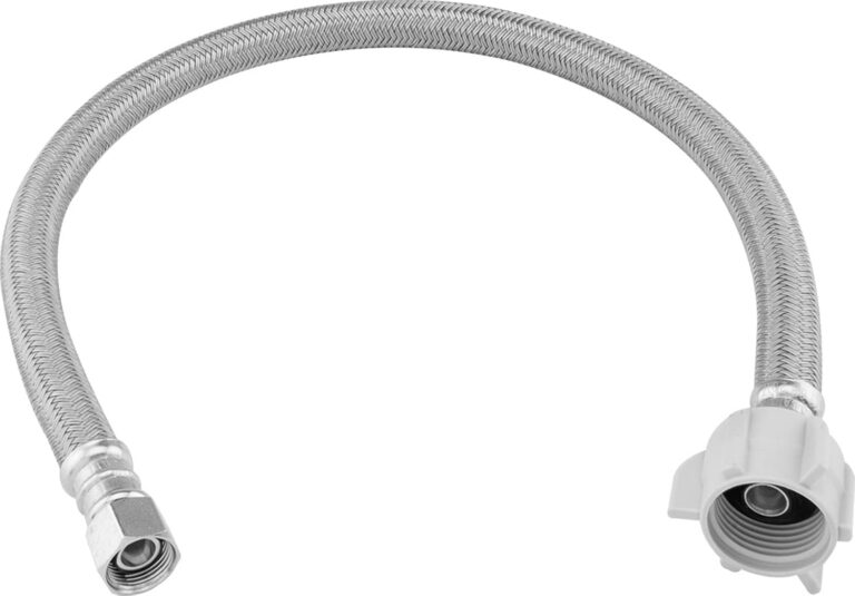 BrassCraft B1-16DL FEF 16-Inch 3/8 in. Compression x 7/8 in. Ballcock Nut Braided Polymer Toilet Connector, Toilet Supply Line