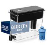 Brita 27 Cup Elite Filter Dispenser, Reduces 30+ Contaminants including Lead and Microplastics, Filter lasts 6 months, UltraMax, Black