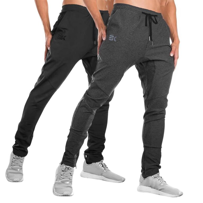 BROKIG Mens Jogger Sport Pants, Casual Gym Workout Sweatpants with Double Pockets