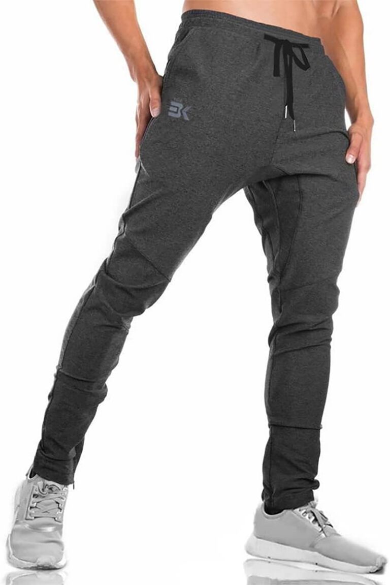BROKIG Mens Jogger Sport Pants, Casual Gym Workout Sweatpants with Double Pockets