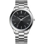 BUREI Wrist Watch for Men Minimalist Analog Dress Nice Watch Stainless Steel Watchproof Quartz Watches for Men