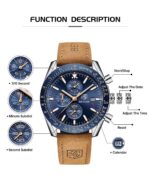 BY BENYAR Watches for Men Analog Quartz Chronograph 30M Waterproof Luminous Big Face Men's Wrist Watches Business Work Sport Casual Fashion Designer Dress Watch Elegant Gift for...