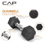 CAP Barbell Rubber Coated Dumbbell Weight Set with Vertical Rack | 150 lb, and 210 lb Options