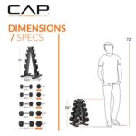 CAP Barbell Rubber Coated Dumbbell Weight Set with Vertical Rack | 150 lb, and 210 lb Options