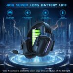 Captain 500 Wireless Gaming Headset with Detachable Noise Cancelling Microphone, 2.4G Bluetooth Headphones with 3.5mm Wired Jack
