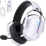 Captain 500 Wireless Gaming Headset with Detachable Noise Cancelling Microphone, 2.4G Bluetooth Headphones with 3.5mm Wired Jack