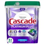 Cascade Platinum Plus Dishwasher Pods, Dishwasher Detergent, Dish Detergent Soap, Fresh, 51 Count