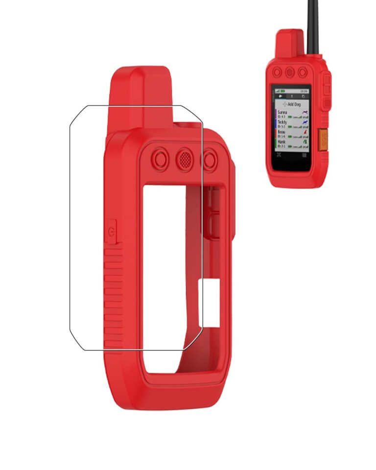 Case for Garmin Alpha 200/200i/300/300i Handheld, FJIASTB Kids-Friendly Soft Silicone Protective Cover, Shockproof (Red)