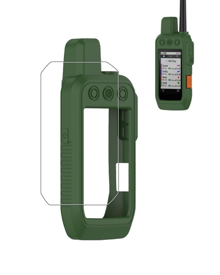 Case for Garmin Alpha 200/200i/300/300i Handheld, FJIASTB Kids-Friendly Soft Silicone Protective Cover, Shockproof (Dark Green)