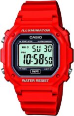 Casio F-108WHC-4ACF Classic Red Stainless Steel Watch