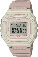 Casio Illuminator Alarm Chronograph Digital Sport Watch (Model W218HC-4A2V) (Light Pink), Light Pink, Chronograph,Digital