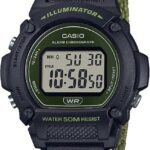 Casio Illuminator Alarm Chronograph Digital Watch W-219HB-3AVCF, Black, Modern