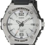 Casio Illuminator Metal Bezel Heavy Duty Resin Band Black Dial (Model: MWA100H-7AV), Black, Quartz Watch