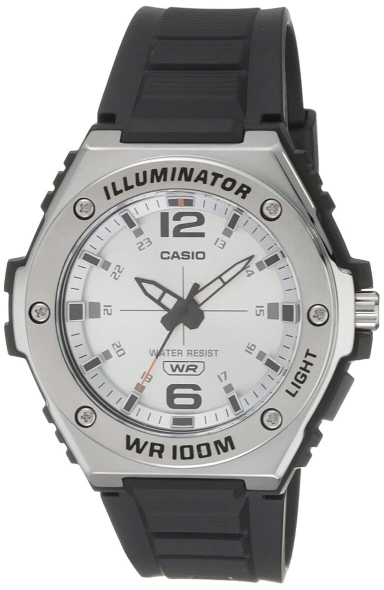 Casio Illuminator Metal Bezel Heavy Duty Resin Band Black Dial (Model: MWA100H-7AV), Black, Quartz Watch