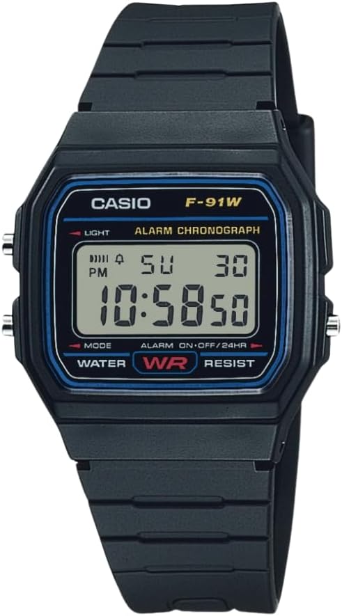 Casio Men's Classic Black Resin Strap Watch Digital F91W-1